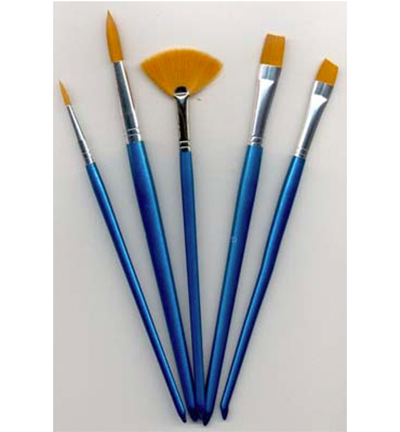 12185-8501 - Hobby Crafting Fun - Artist Brush Set, fan, round, angular, flat - Kit Pinceaux