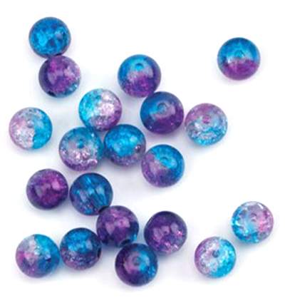 10805-8024 - Hobby Crafting Fun - Sparkle glass beads, Blue/purple - 