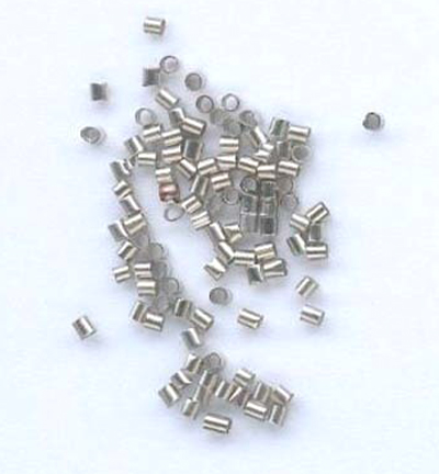 12024-0011 - Hobby Crafting Fun - Crimp beads, tube, Platinum - 