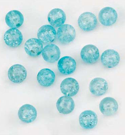 10805-8008 - Hobby Crafting Fun - Sparkle glass beads, Lt. Turquoise - Perle ronde