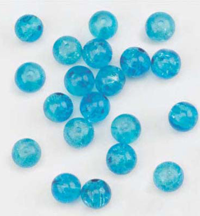 10805-8009 - Hobby Crafting Fun - Sparkle glass beads, Turquoise - Perle ronde