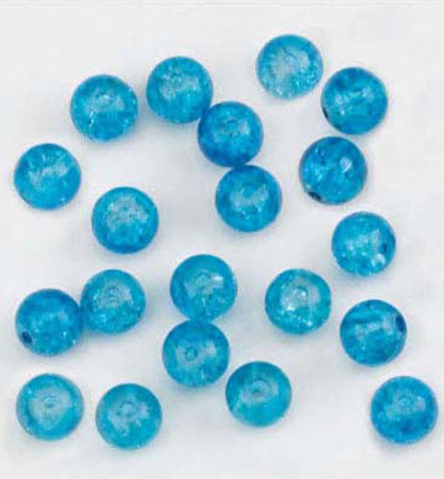 10805-8010 - Hobby Crafting Fun - Sparkle glass beads, Jeans blue - Perle ronde