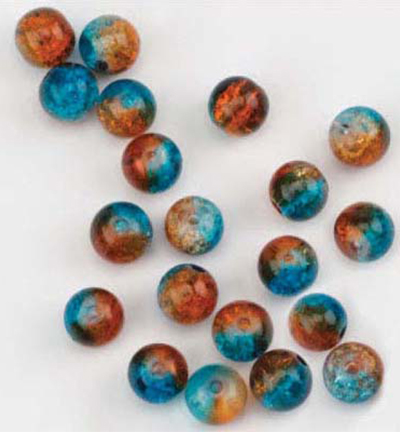 10805-8023 - Hobby Crafting Fun - Sparkle glass beads, Brown/blue - 