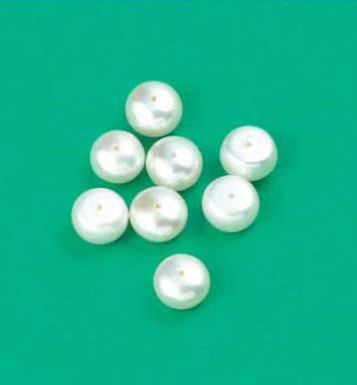 12019-0003 - Hobby Crafting Fun - Fresh water pearls, button, Cream - 