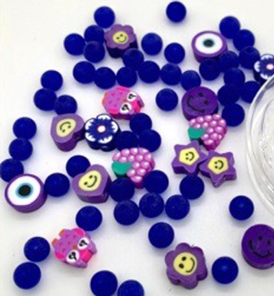 12438-3804 - Hobby Crafting Fun - Katsuki Smileys & beads, Purple - 