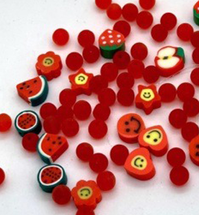 12438-3805 - Hobby Crafting Fun - Katsuki Smileys & beads, Red - 