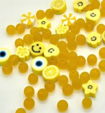 12438-3807 - Hobby Crafting Fun - Katsuki Smileys & beads, Yellow - 