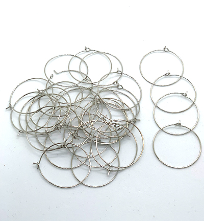 11808-1641 - Hobby Crafting Fun - Hoop earrings, platinum - Anneaux