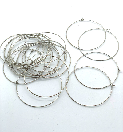 11808-1651 - Hobby Crafting Fun - Hoop earrings, platinum - 