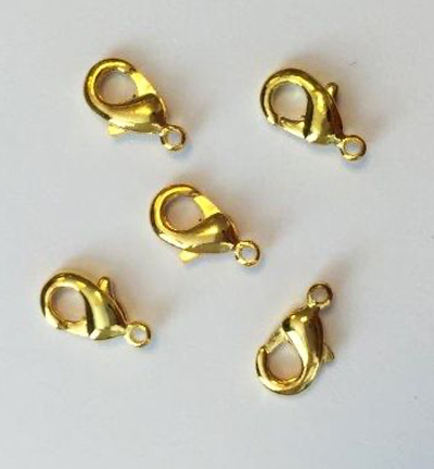 12263-6302 - Hobby Crafting Fun - Lobster clasp, Gold - Clasp / Karabijn