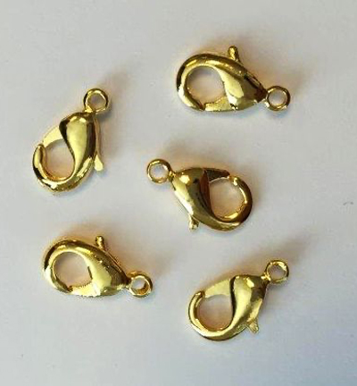 12263-6312 - Hobby Crafting Fun - Lobster clasp, Gold - Clasp / Karabijn