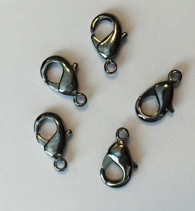 12263-6313 - Hobby Crafting Fun - Lobster clasp, Anthracite - Clasp / Karabijn