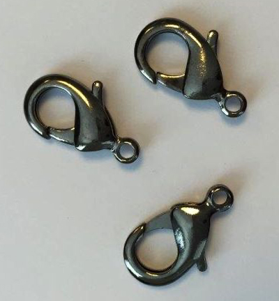 12263-6323 - Hobby Crafting Fun - Lobster clasp, Anthracite - Clasp / Karabijn