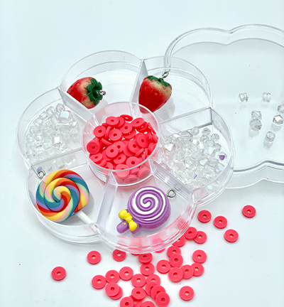 12415-1625 - Hobby Crafting Fun - Strawberries 'n lolliops 4 toy charms & katsuki beads/glass beads - 12415-1625 - Hobby Crafting Fun - Strawberries 'n lolliops 4 toy charms & katsuki beads/glass beads -