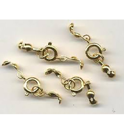 11808-1322 - Hobby Crafting Fun - Spring clasp+d.splitring+calottes, 7mm, Gilt - 11808-1322 - Hobby Crafting Fun - Spring clasp+d.splitring+calottes, 7mm, Gilt -