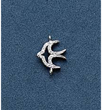 12453-5304 - Hobby Crafting Fun - Metal Charm w Strass, Bird - 12453-5304 - Hobby Crafting Fun - Metal Charm w Strass, Bird -