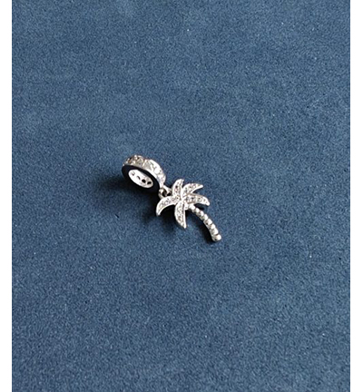 12453-5309 - Hobby Crafting Fun - Metal Charm w Strass, Palm Tree w Hanger - 12453-5309 - Hobby Crafting Fun - Metal Charm w Strass, Palm Tree w Hanger -