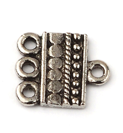 12092-9211 - Hobby Crafting Fun - Embout pour 3 rangs, argent - Embouts