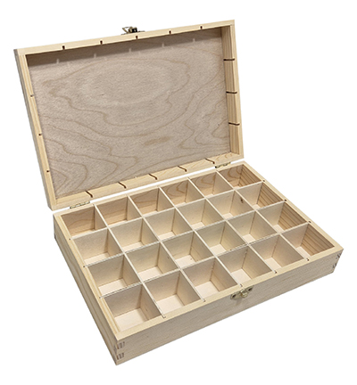 SL055/7774 - Kippers - Bois, Coffret 24 petits comp.grenen (vakjes 4x4cm) - 