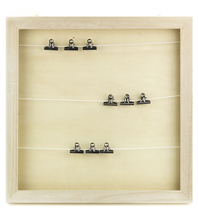 6072-1/8454 - Kippers - Cadre photo carré avec 3 fils et 9 clips - Cadre photo