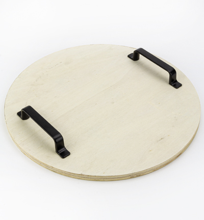 0343A - Kippers - Plateau avec poignées en métal, rond - Plateaux