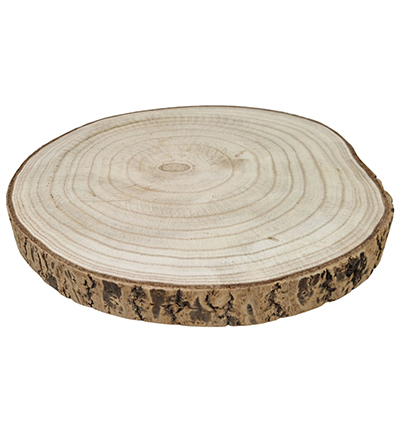 SL1177 - Kippers - Disque décoratif en bois paulownia naturel avec écorce ± 30cm - 