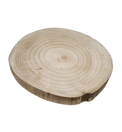 SL1179 - Kippers - Disque décoratif en bois paulownia naturel avec écorce ± 35cm - 