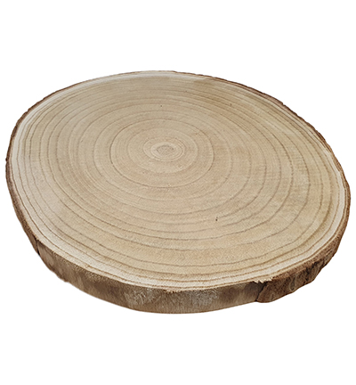 SL1181 - Kippers - Disque décoratif en bois paulownia natural avec écorce ± 44cm - 