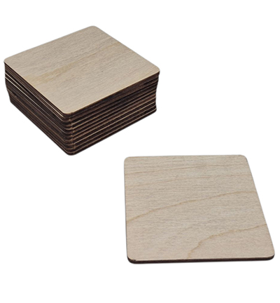 SL749 - Kippers - Onderzetter vierkant triplex Dikte 0,4 cm - 