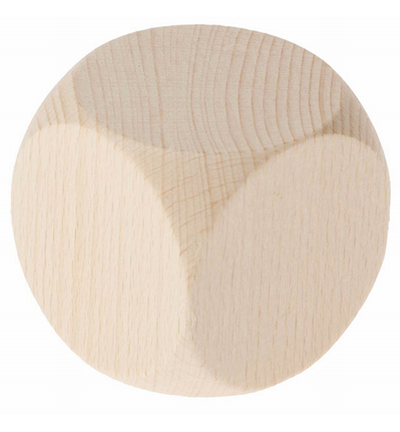 SL630 - Kippers - Dé en bois de hêtre naturel, arrêtes arrondies - Dé