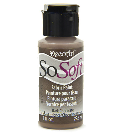 DSS23-26 - DecoArt - Dark Chocolate - SoSoft Fabric Acrylics 30ml