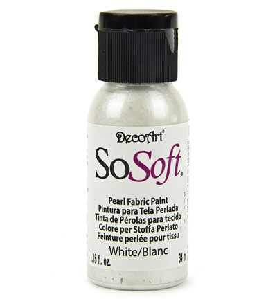DSP1-26 - DecoArt - Shimmering Pearls White - SoSoft Fabric Acrylics 30ml
