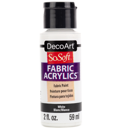 DSS01-30 - DecoArt - White - SoSoft Fabric Acrylics 59ml