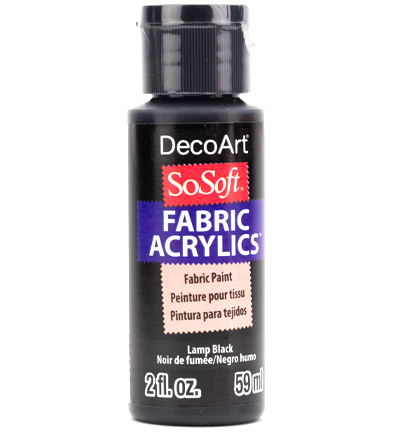 DSS24-30 - DecoArt - Lamp Black - SoSoft Fabric Acrylics 59ml