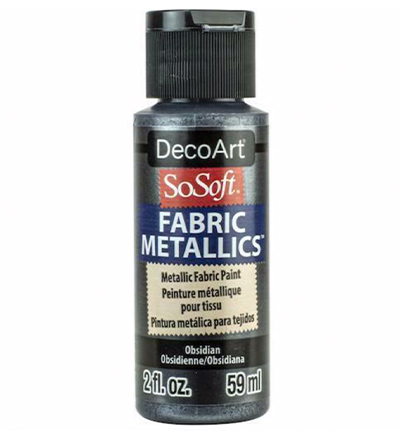 DSM38-30 - DecoArt - Metallics Paint, Obsidian - SoSoft Fabric Metallics 59ml