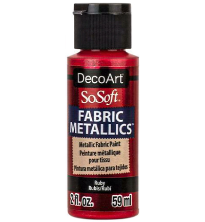 DSM39-25 - DecoArt - Metallics Paint, Ruby - SoSoft Fabric Metallics 59ml