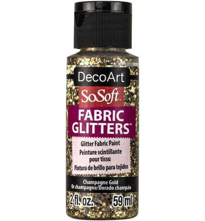 DSSFG02-30 - DecoArt - Glitters Paint, Champagne Gold - SoSoft Fabric Glitters 59ml