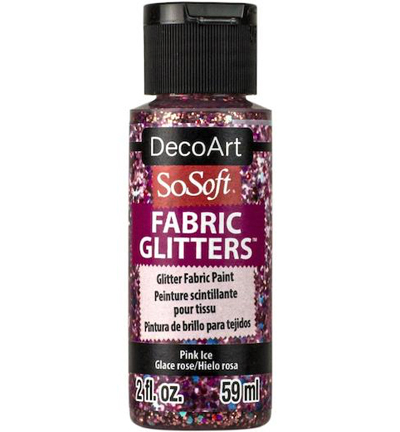 DSSFG06-30 - DecoArt - Glitters Paint, Pink Ice - SoSoft Fabric Glitters 59ml