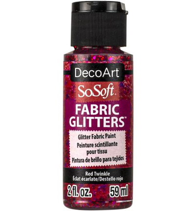 DSSFG07-30 - DecoArt - Glitters Paint, Red Twinkle - SoSoft Fabric Glitters 59ml