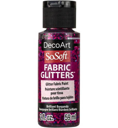 DSSFG08-30 - DecoArt - Glitters Paint, Brilliant Burgundy - SoSoft Fabric Glitters 59ml