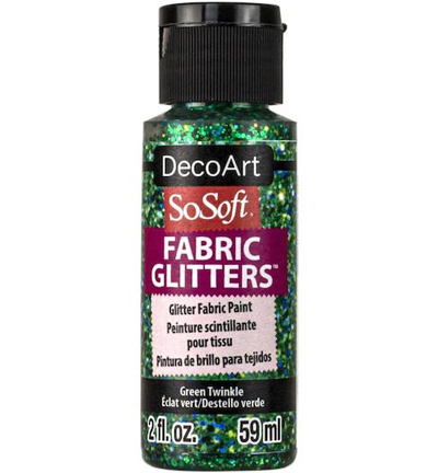 DSSFG10-30 - DecoArt - Glitters Paint, Green Twinkle - SoSoft Fabric Glitters 59ml