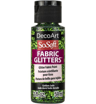 DSSFG11-30 - DecoArt - Glitters Paint, Golden Jade - SoSoft Fabric Glitters 59ml