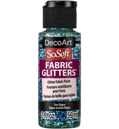 DSSFG12-30 - DecoArt - Glitters Paint, Sea Aqua - SoSoft Fabric Glitters 59ml