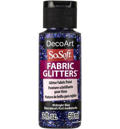 DSSFG14-30 - DecoArt - Glitters Paint, Midnight Blue - SoSoft Fabric Glitters 59ml