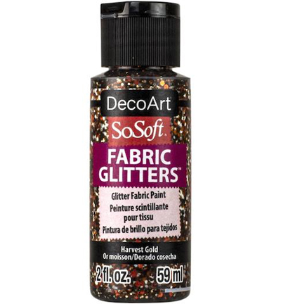 DSSFG17-30 - DecoArt - Glitters Paint, Harvest Gold - SoSoft Fabric Glitters 59ml
