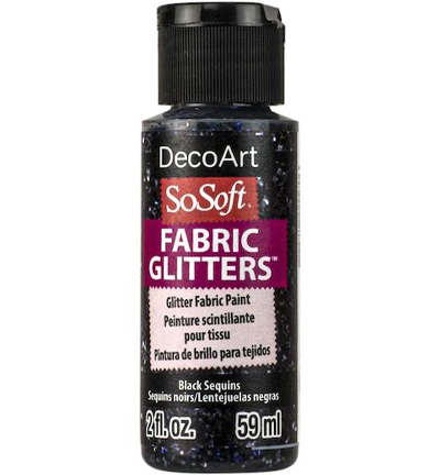 DSSFG18-30 - DecoArt - Glitters Paint, Black Sequins - SoSoft Fabric Glitters 59ml