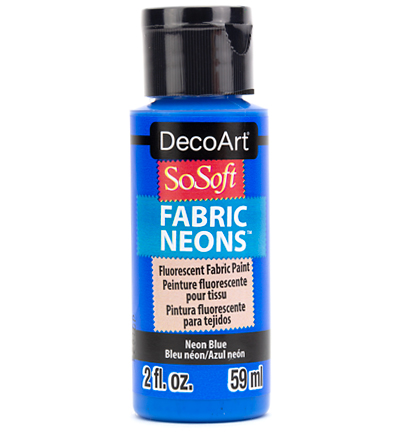 DSS62-30 - DecoArt - Neon Blue - SoSoft Fabric Neon 59ml