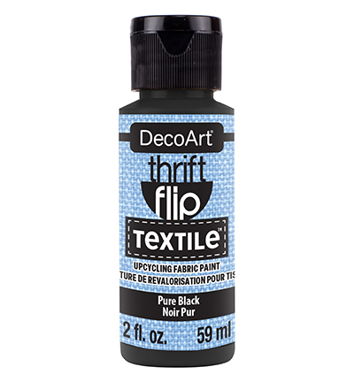 DTFP100-30 - DecoArt - Thrift Flip Textile, Pure Black - Thrift Flip Textile