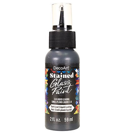 DTGP50-30 - DecoArt - Glass Paint 3-D Liquid Leading, Dark Lead - 