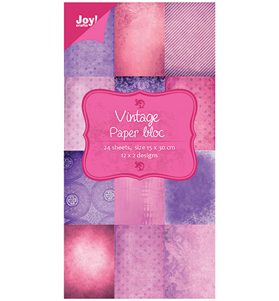 6011/0302 - Joy!Crafts - Vintage Paper Bloc, 12x2 designs - Paper bloc, 15x30cm